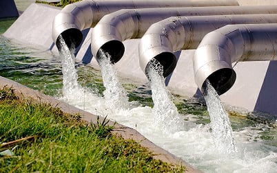 Process water discharge pipes